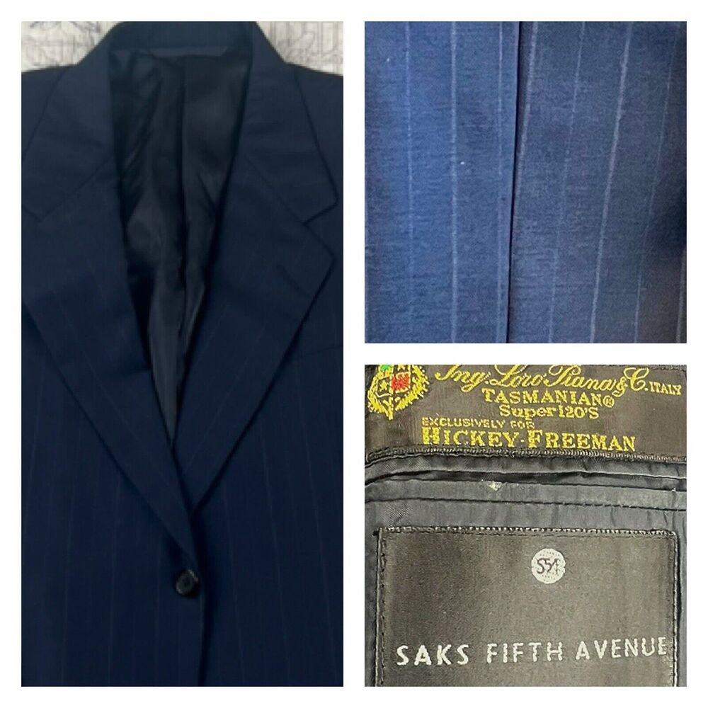 Saks Fifth Hickey Freeman 40S Loro Pianna Super 120’s Sport Coat Jacket $478
